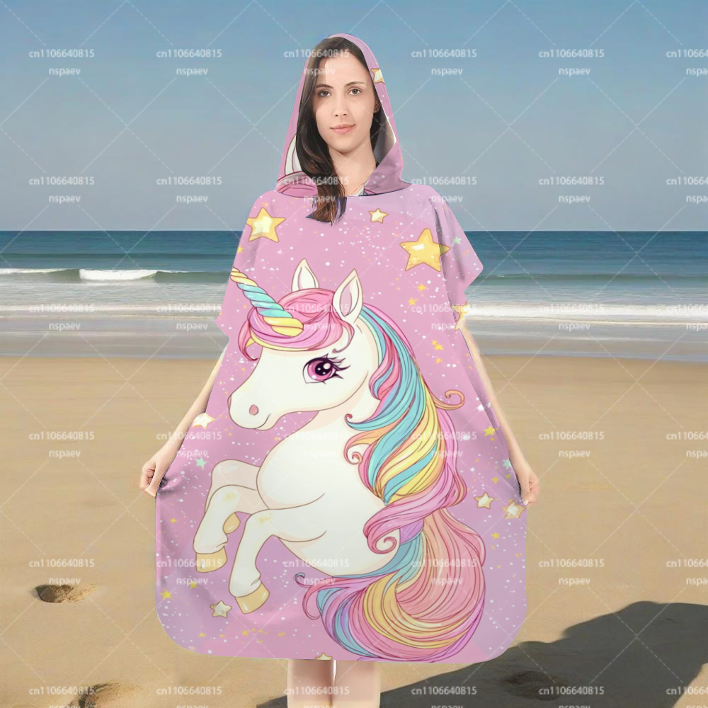 Cute Pink Unicorn Star Hooded  - đánh giá và giá Spa Towel
