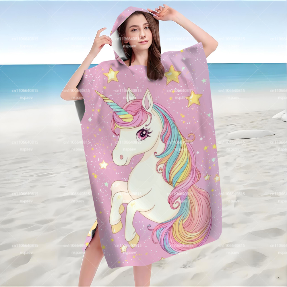 Cute Pink Unicorn Star Hooded  - đánh giá và giá Spa Towel